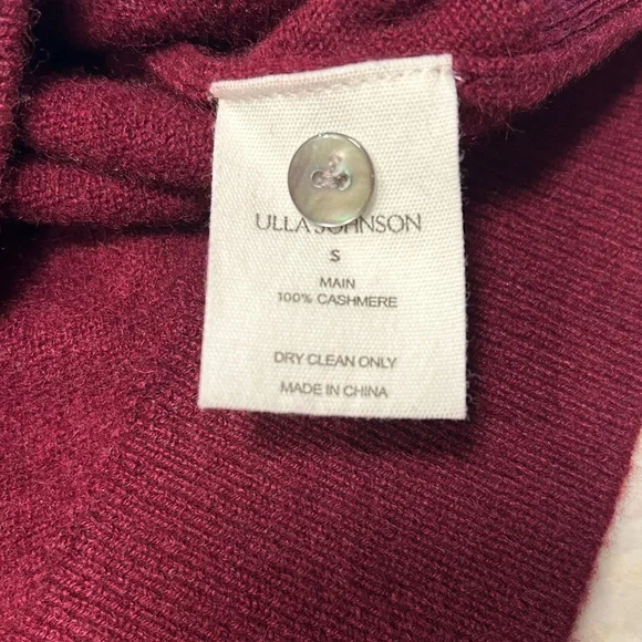 Ulla Johnson Kalila 100% Cashmere Cardigan Small | Malbec Luxury Designer Knit - Picture 6 of 9